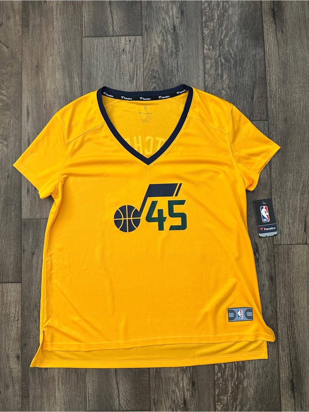 Fanatics #45 Mitchell NBA Jazz Fan Stretch Jersey T-shirt Women’s Size XL